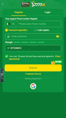 7777SK Game Registration