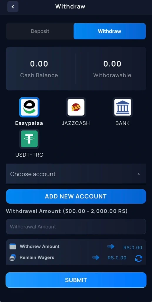 W9 Game Withdraw