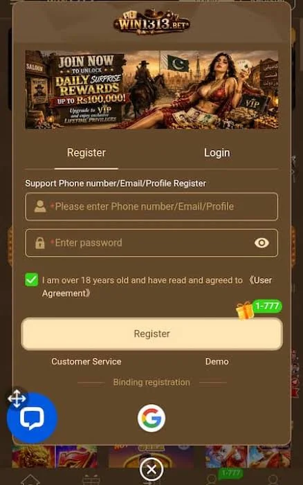 Win1313 Game Registration