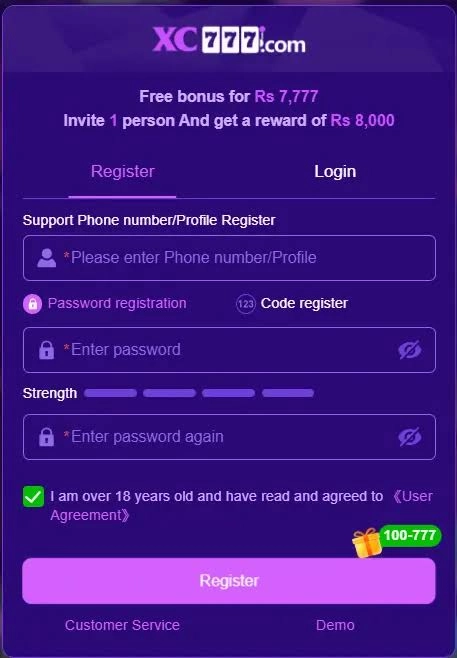 XC777 Game Registration